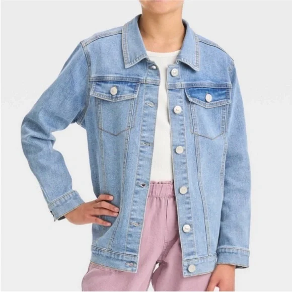 Girls My Little Pony Denim Jean Jacket Unicorn Pegasus Graphic Kids Blue Coat - Picture 2 of 11